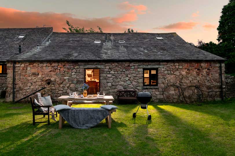 Wastwater Cottage from the garden at sunset