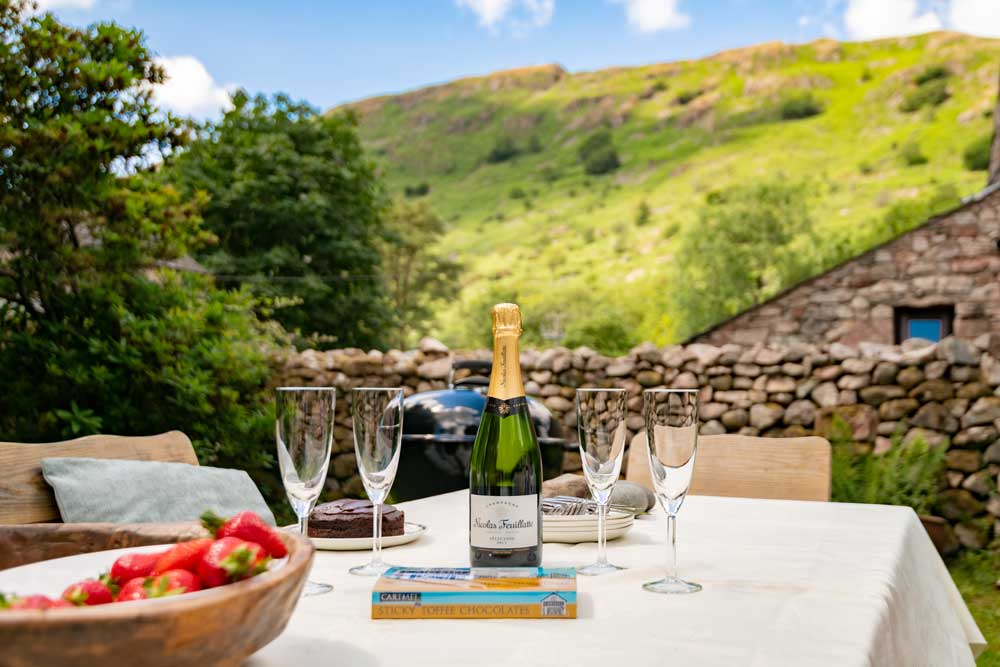 The Farmhouse has secluded garden, a fantastic place to enjoy a cool glass of champagne in the summer sun.
