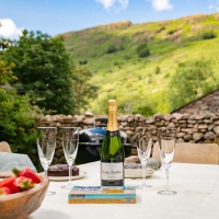 The Farmhouse has secluded garden, a fantastic place to enjoy a cool glass of champagne in the summer sun.