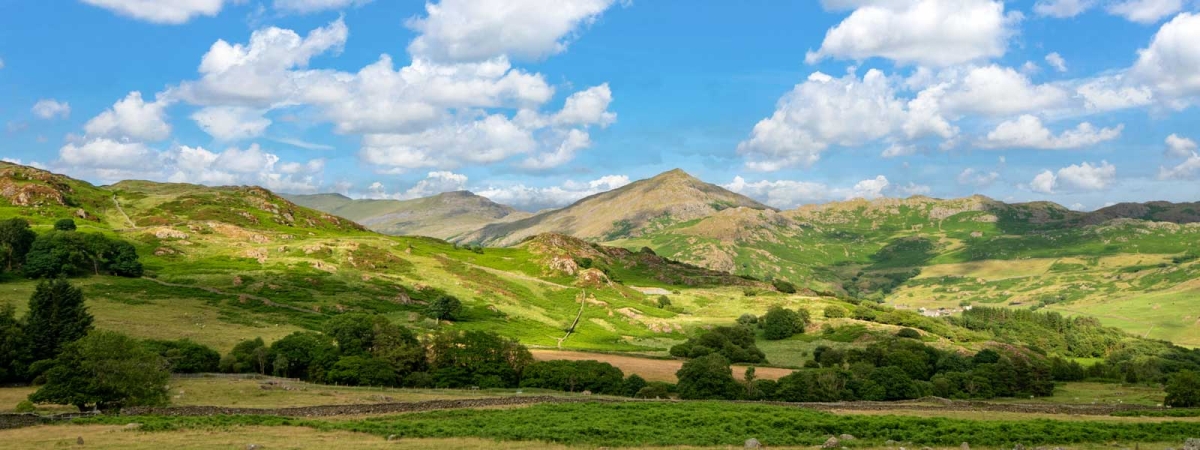 The breathtakingly beautiful Eskdale Valley with Boot in the distance.